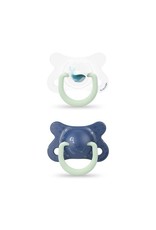 Suavinex Basic - Night & Day Soother - Sili. - Reversible - 2/4M - Whale Blue