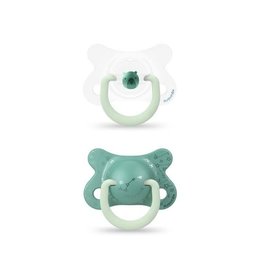 Suavinex Basic - Night & Day Soother - Sili. - Reversible - 2/4M - Bear Green