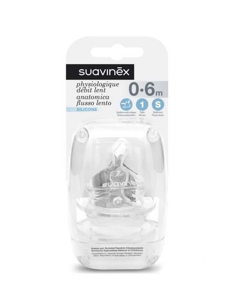 Suavinex Tétine physiologique silicone - S1 S (2pcs)