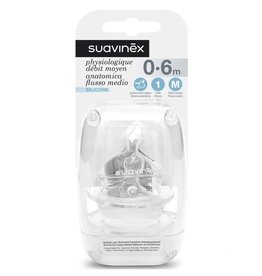 Suavinex Tetine physiologique silicone -  S1 M (2pcs)