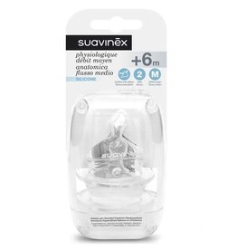 Suavinex Tétine physiologique silicone - S2 M (2pcs)