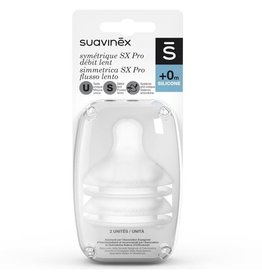 Suavinex Tétine Symétrique SX Pro silicone - Medium Flow DUO - Slow Flow DUO