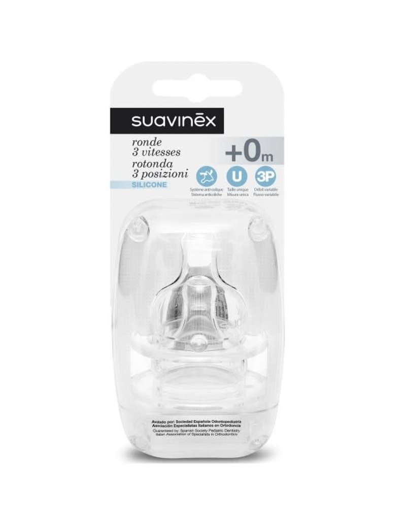 Suavinex Teat - Sili. - Round - 3pos (2pcs)