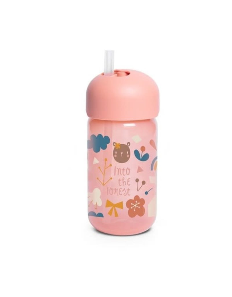 Suavinex Forest - Straw Bottle - +18M - 340ml -  Pink