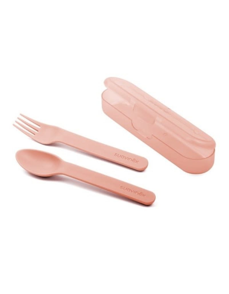 Suavinex Forest - Cutlery Set With Case - Pink