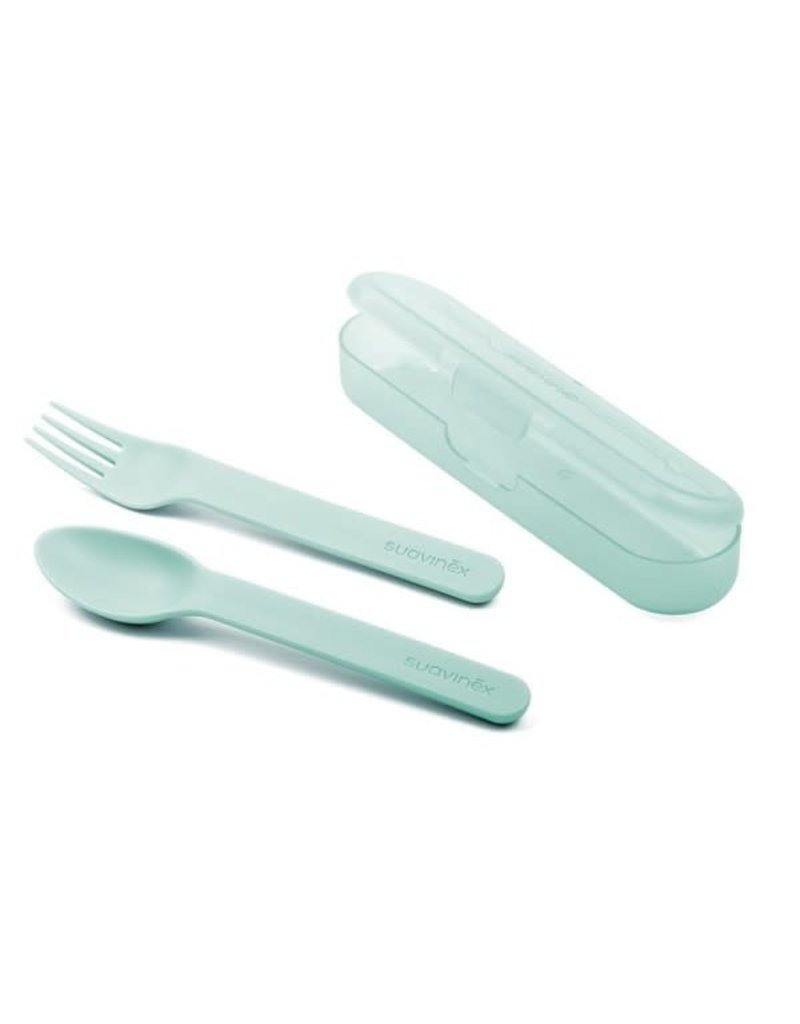 Suavinex Forest - Cutlery Set With Case - Green