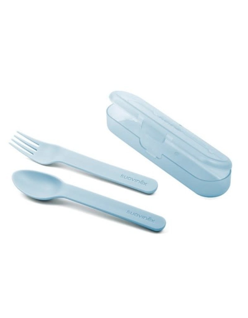 Suavinex Forest - Cutlery Set With Case - Blue