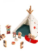 Lilliputiens Wigwam en indianen