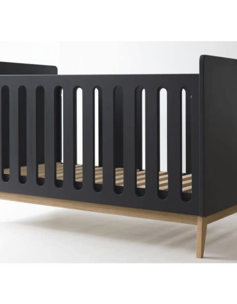 Pericles Baby Bed 140x70cm Omvormbaar tot zitbank - Pure Black