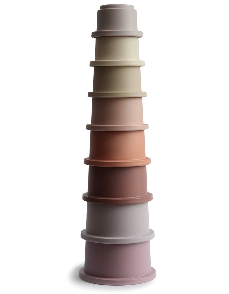 Mushie Stacking Cups Toy | Made in Denmark (Petal)