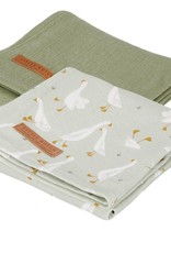 Little Dutch Swaddle doeken 70 x 70 Little Goose / Pure Olive