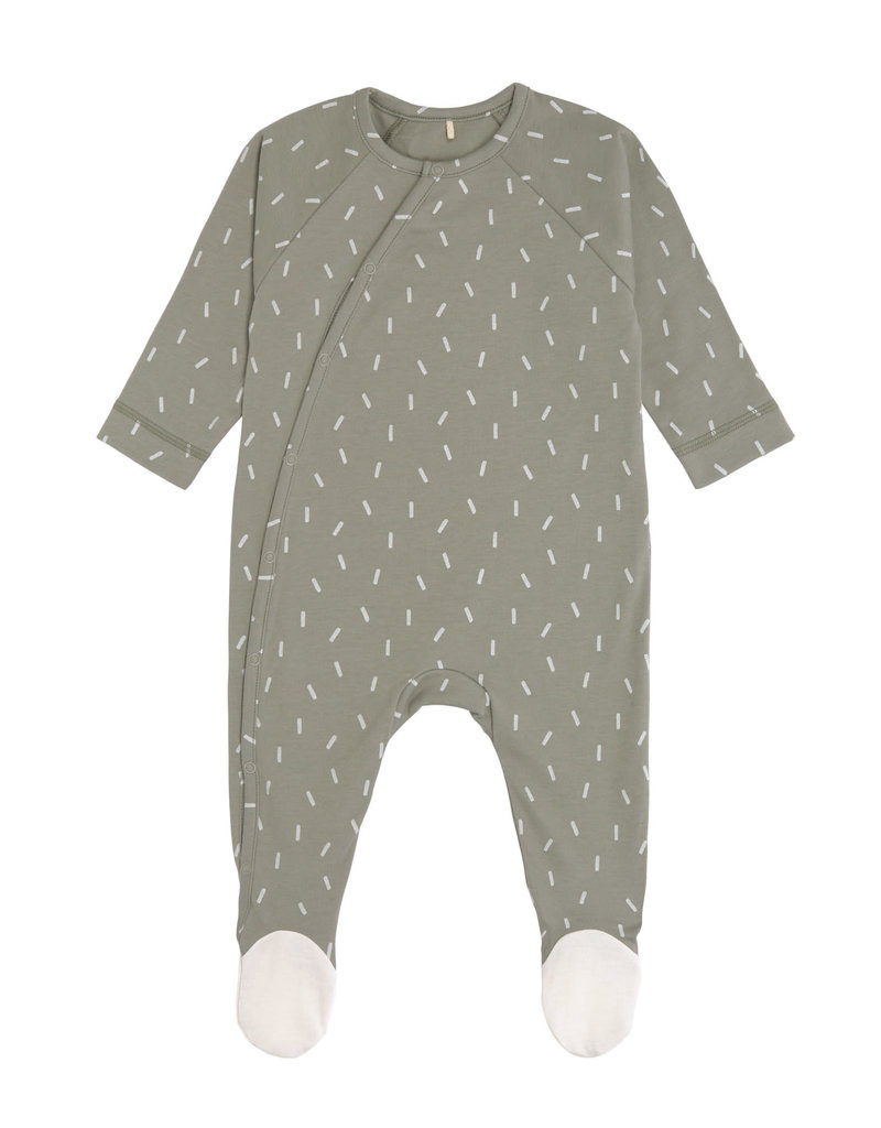 Lässig Pyjama with feet GOTS Speckles olive