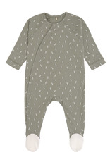 Lässig Pyjama with feet GOTS Speckles olive