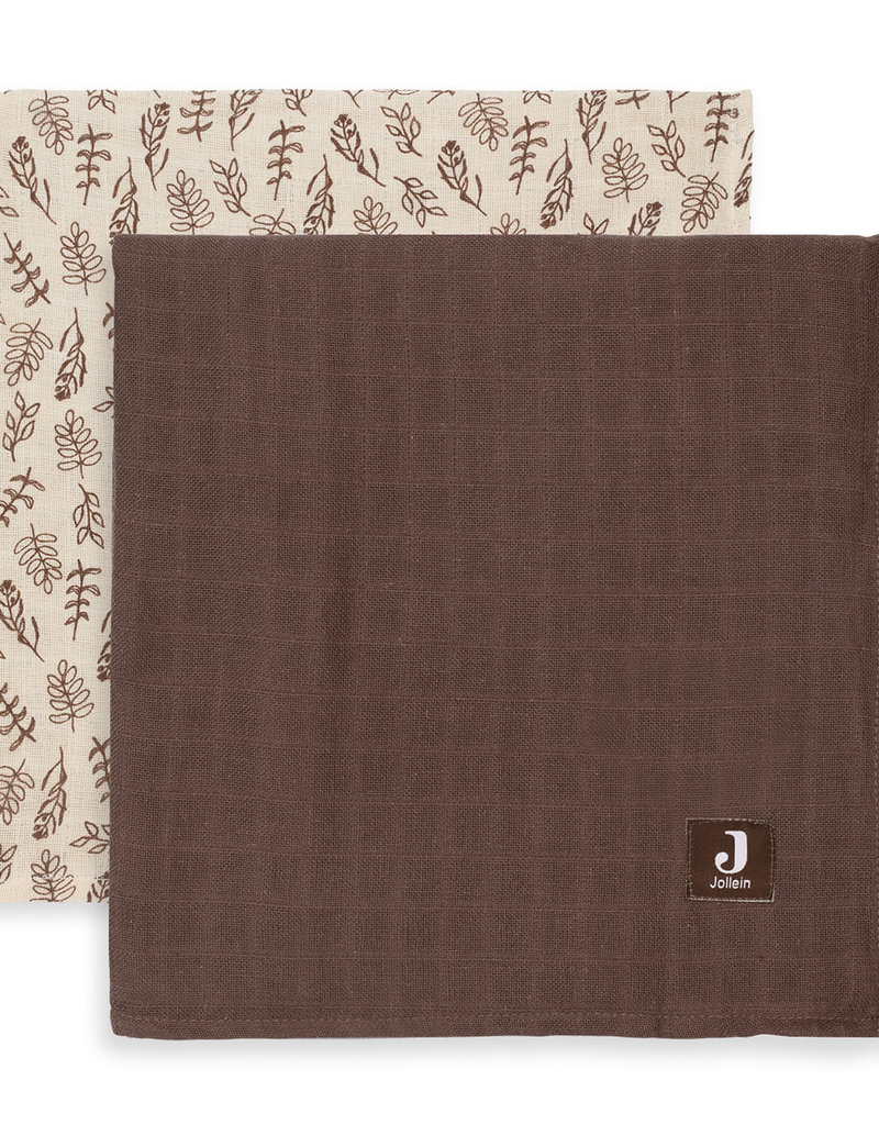 Jollein 2 hydrophilic multi cloths Large - Meadow chestnut - 115x115 cm