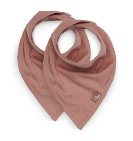 Jollein Slab Bandana Basic Stripe - Rosewood - 2 Stuks