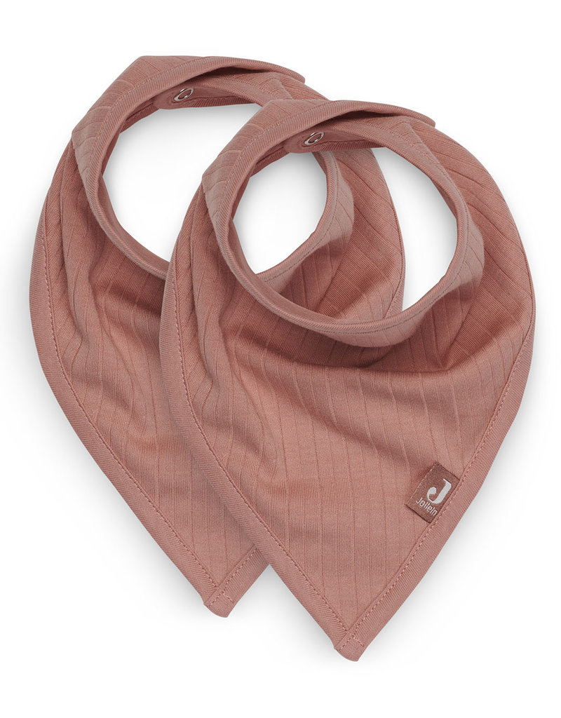 Jollein Slab Bandana Basic Stripe - Rosewood - 2 Stuks