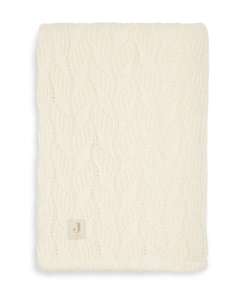 Jollein Wieg Deken Spring Knit 75x100cm - Ivory/Coral Fleece