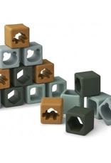 Liewood Loren Building Blocks 16 pack - Green Multi Mix