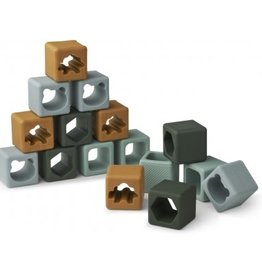 Liewood Loren Building Blocks 16 pack - Green Multi Mix