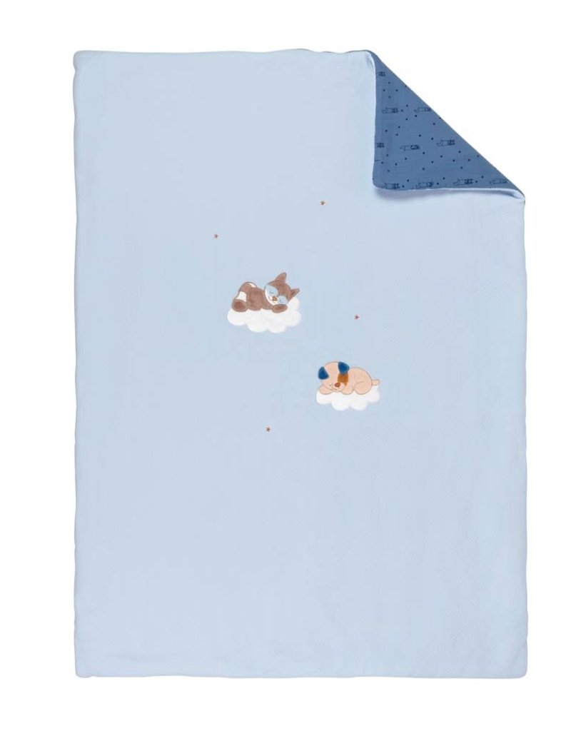 Nattou Dekentje Baby Jim en Bob - 100x135 - Blauw