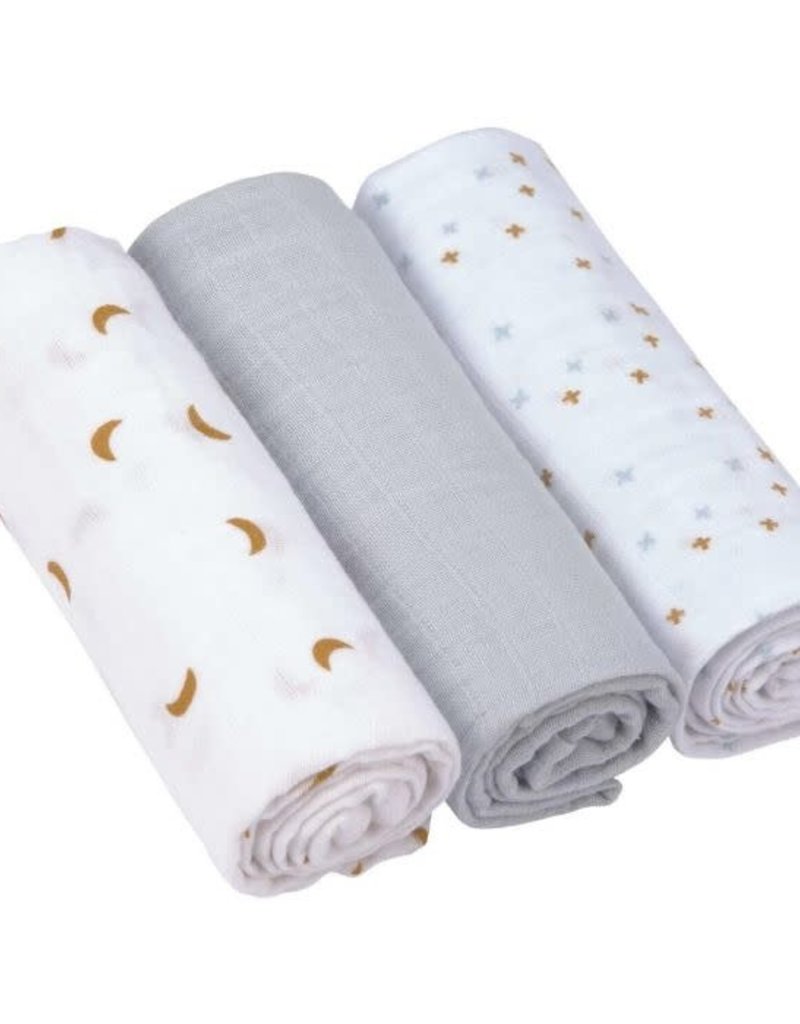 Lässig Set de 3 langes Swaddle & Burp 85x85