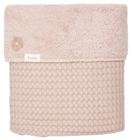 Koeka Wiegdeken wafel/teddy Oslo soft grey/pink 75 x 100