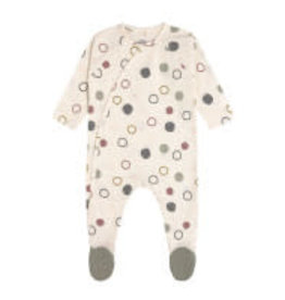 Lässig Pyjama with feet GOTS Circles Offwhite