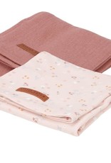 Little Dutch Swaddle doek 70 x 70 Pure Pink Blush / Little Pink Flowers