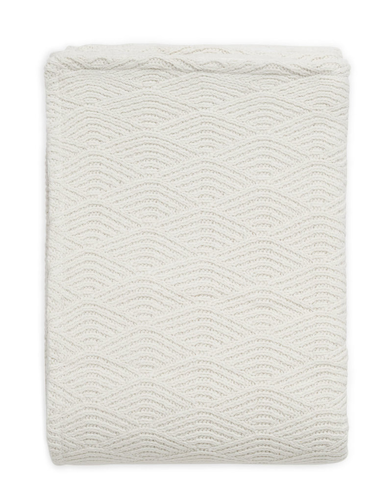 Jollein Wieg Deken River Knit 75x100cm - Cream White/Coral Fleece