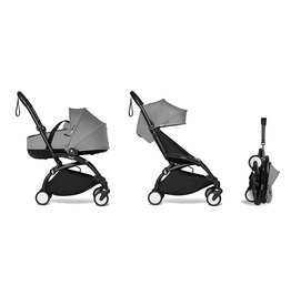 BABYZEN YOYO2 Black Frame - Bassinet Grey, Color pack Grey