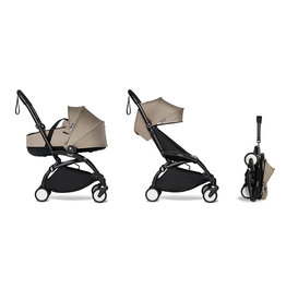 BABYZEN YOYO2 Black Frame - Bassinet Taupe, Color pack Taupe