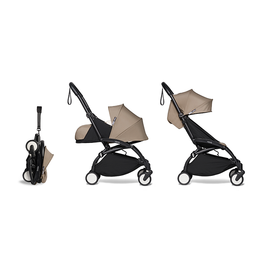 BABYZEN YOYO2 Black Frame - Newborn pack Taupe, Color pack Taupe