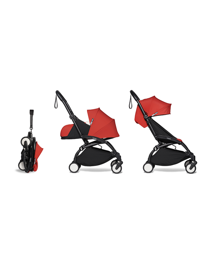 BABYZEN YOYO2 Black Frame - Newborn pack Red, Color pack Red