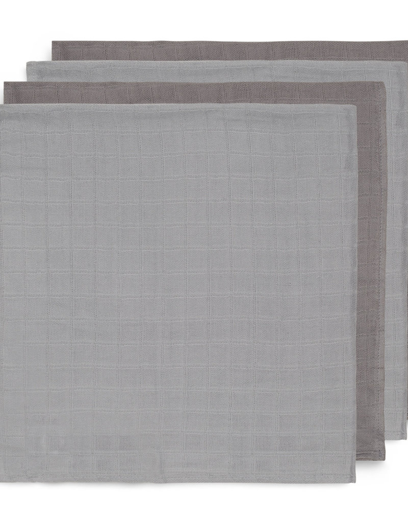 Jollein Hydrofiel Multidoek Bamboe 70x70cm - Storm Grey - 4 Stuks