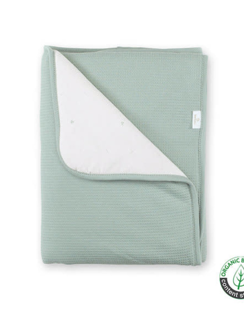 Bemini Couverture 75x100cm groen celadon pady waffle + jersey bio tog 3