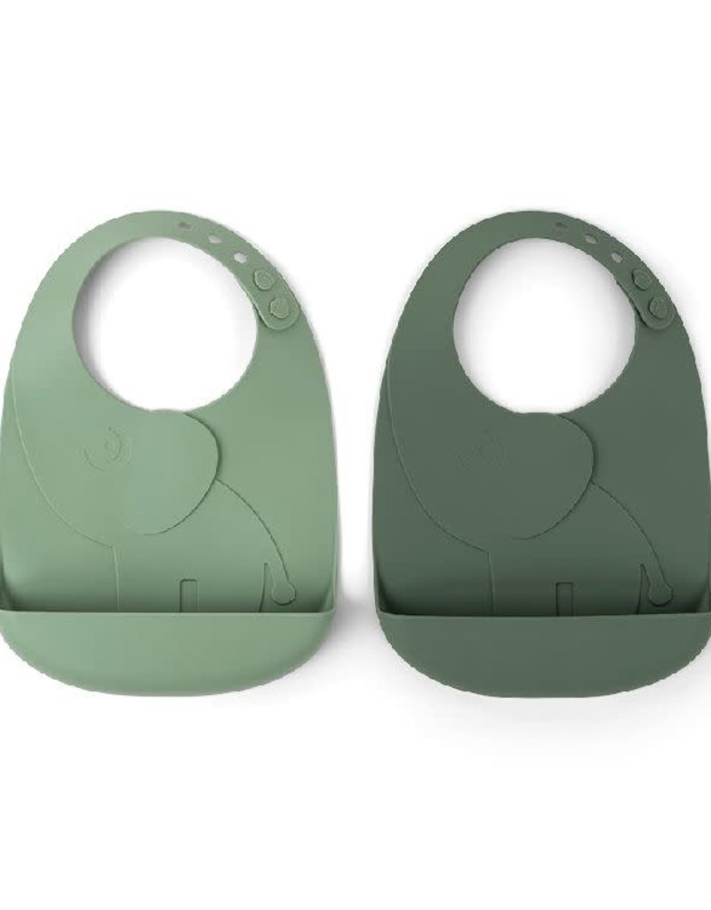 Done by Deer Peekaboo Bib 2-pack Elphee Green