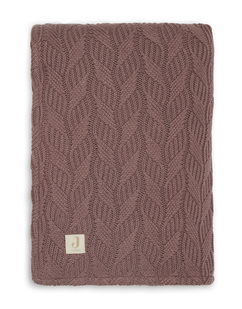 Jollein Couverture de berceau Spring Knit 100x150cm - Chestnut/Coral Fleece