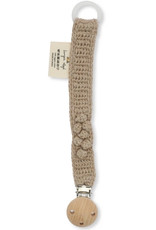 Konges Sløjd PACIFIER STRAP KNIT COTTON - BROWN MELANGE