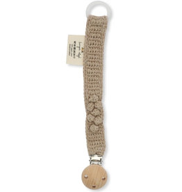 Konges Sløjd PACIFIER STRAP KNIT COTTON - BROWN MELANGE