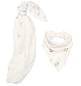 Koeka Swaddle met spuugdoek Wonder - Warm White