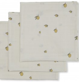 Konges Sløjd Lot de 3 langes en tissu de mousseline - lemon