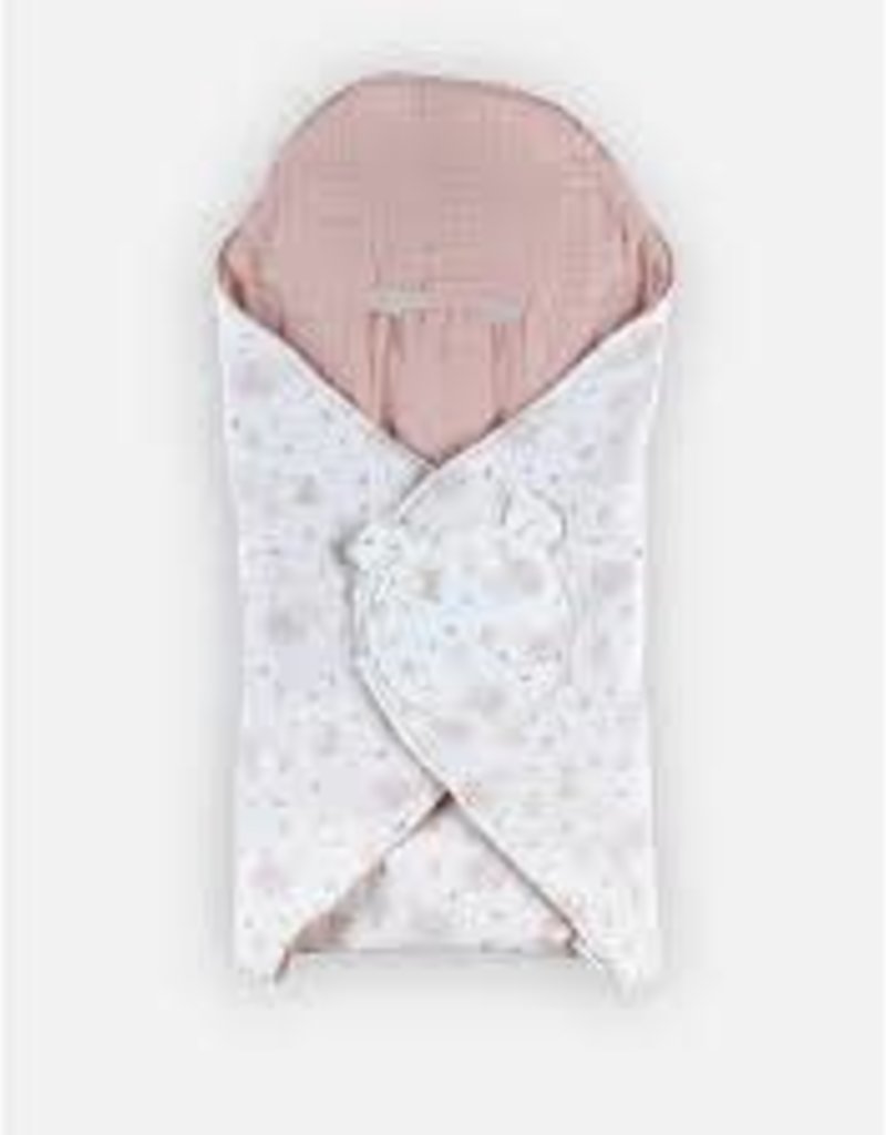 Noukie's Wandeldeken Mousseline De Cotton Ecru/rose clair