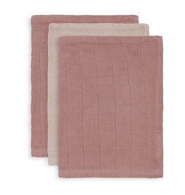 Jollein Gant de Toilette Bambou Coton - Pale Pink - 3 Unités