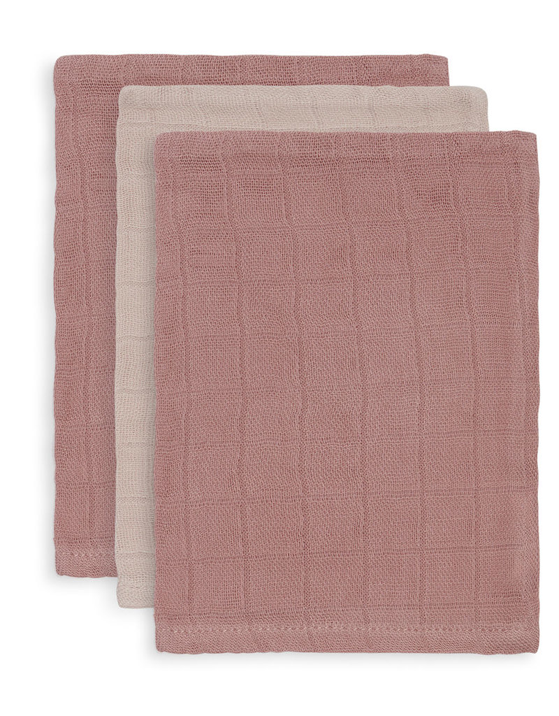 Jollein Gant de Toilette Bambou Coton - Pale Pink - 3 Unités