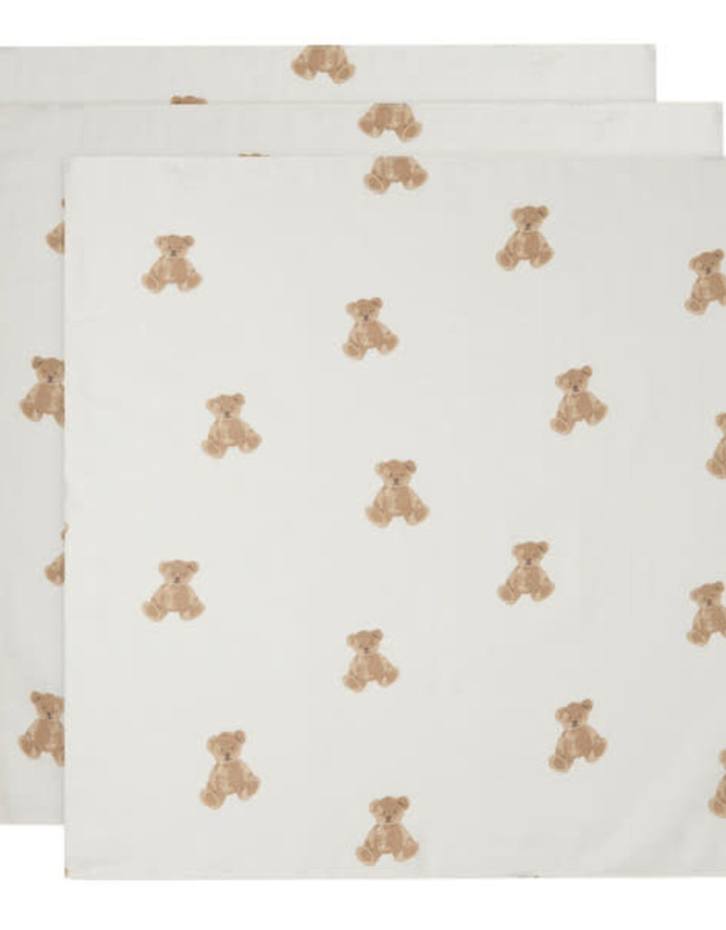 Jollein Hydrofiele Doek Small 70x70cm Teddy Bear - 3 Stuks