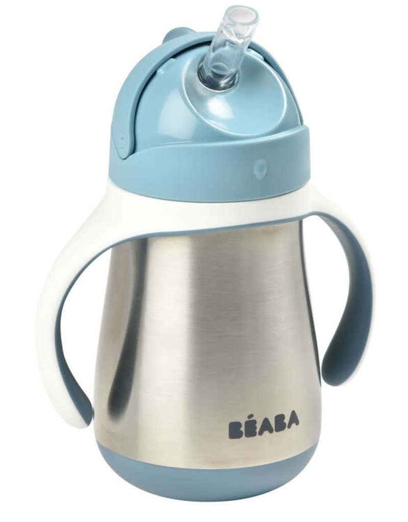 Béaba Tasse paille inox - 250 ml - Windy blue