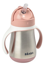 Béaba Tasse paille inox - 250 ml - Old pink