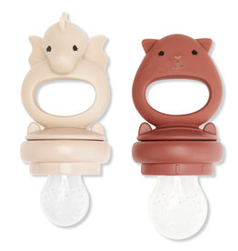 Konges Sløjd 2 Pack Fruit Feeding Pacifier Dragon Rose Sand/Copper Brown