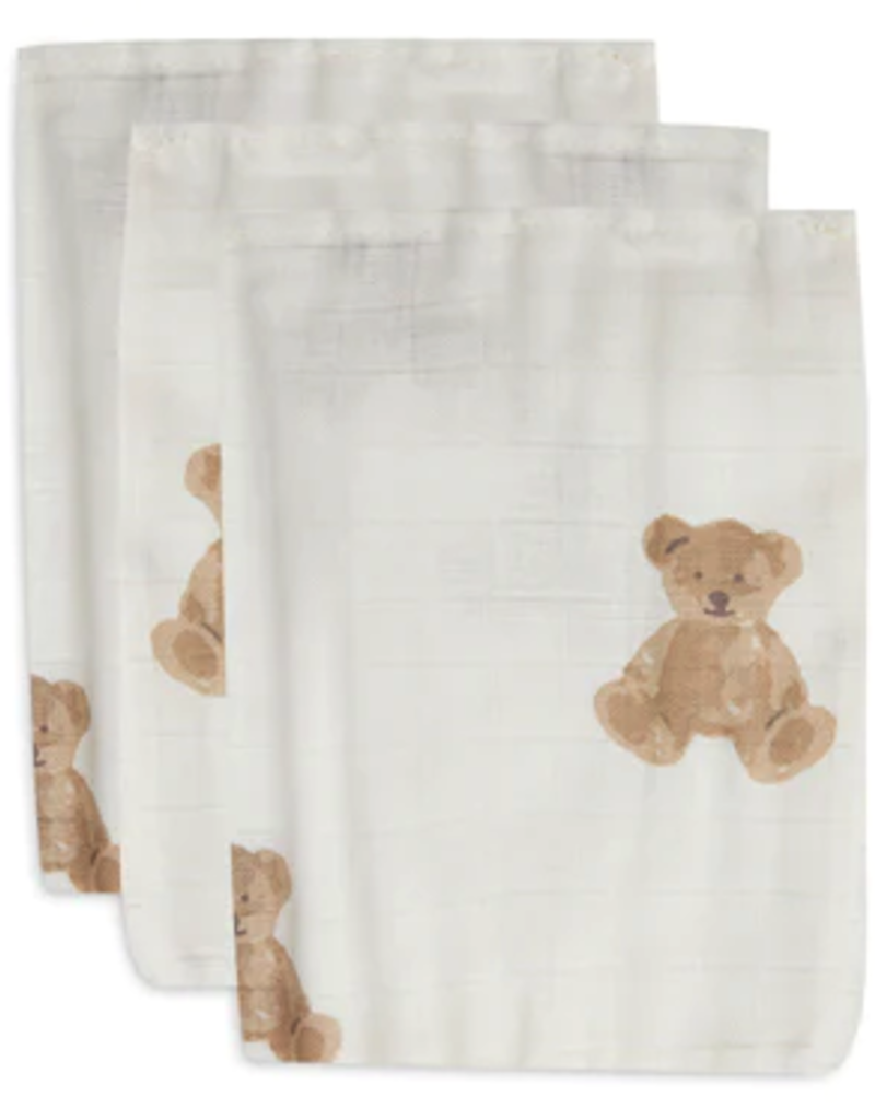 Gant de toilette gaze Coton Teddy Bear - 3 pack - Décoration Babycenter