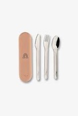 Citron Stainless Steel Cuttlery Set With Case Unicorn Blush Pink